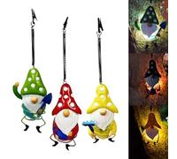 Risveglio Bouncing Gnome Solar Light Garden, Whimsical Outdoor Decoration | Spring-Loaded Solar Gnome Stake, Glowing Garden Ornament Patio Path