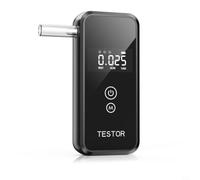 Risveglio Breathalyzer with 8 Mouthpieces, 10 Test Memory Fast 5 Second Reading for Driving Party Safety Black