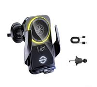 Risveglio Car Phone Holder with Cooling Tech for Long Drives(Black) | Active semiconductor cooling, prevents overheating, 15W fast wireless charge, real-time temp display, safe driving