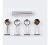 Risveglio Chrome Round Centre Support Bracket for 25mm Wardrobe Rail Rod, | Adjustable Zinc Alloy Socket 79-108mm, Sold as Single Piece