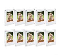 Risveglio Clear Double-Sided Acrylic Picture Frame Set of 10 - Floating Display Frames Home and Office Decoration, Supports Horizontal and Viewing(8 * 12cm)