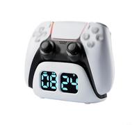 Risveglio Controller Charging Base with LED Time Display, Fast Charge Dock for DualSense Wireless Gamepad, Space-Saving ABS Stand in White