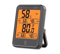 Risveglio Digital Hygrometer, Indoor Temperature and Humidity Meter with Comfort Indicator, Wall Mount or Stand for Home Office Bedroom, ABS 8 5.5 2.3cm(MC41 Black)