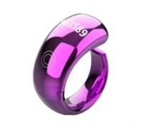 Risveglio Digital Tasbih Counter Ring Smart for zikr - Vibration at 33 66 99 LED Screen Wireless Charging Muslim (Dark Violet)