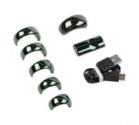 Risveglio Digital Tasbih Counter Ring Smart for zikr - Vibration at 33 66 99 LED Screen Wireless Charging Muslim (Green)