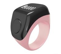 Risveglio Digital Tasbih Ring Electronic Finger Counter with App Support & Prayer Alerts for Daily Spiritual Practices Green Black White Pink Brown(Pink)