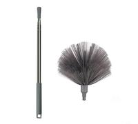 Risveglio Extendable Microfiber Ceiling and Cobweb Duster with Telescopic for Stainless Steel Handle Spider Web Removal and Home Cleaning, 2PCS Grey Blue(Gray)