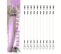 Risveglio Fluorocarbon Fishing Leaders with Rolling Swivel Fastlock, 7-18kg Test, Low Stretch Invisible Wire, 10Pcs Set(18KG 40CM)