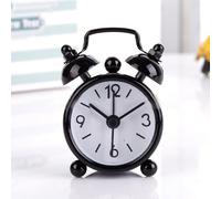 Risveglio for Classic Metal Double Bell Alarm Clock, 6x4x1.8cm for Compact Bedside Table Clock with Silent Sweep Movement Bedroom Office Study, Retro Design