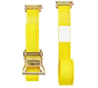 Risveglio for Heavy Duty for Ratchet Tie Down Strap 1.5 in x 20 ft with Single J Hook, 4400 lbs Breaking Strength for Securing Cargo, Motorcycles and Luggage on, Yellow