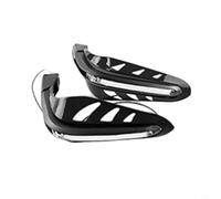 Risveglio for Motorcycle Hand Guards with LED Turn Signals, ABS Handlebar Protectors for Street for Dirt Bikes - Black(Black)