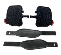 Risveglio for Replacement Pedals Stationary Exercise Bikes with Toe Clips, Iron and Non-Slip, Fits 14mm or 1/2in Thread Cranks, Black(14mm)