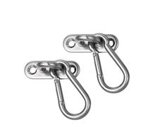 Risveglio for Stainless Steel Ceiling Wall Mount Hook Anchor Yoga Swing Suspension Straps Gymnastic Rings Boxing Equipment 80kg Capacity Silver 2 Pack