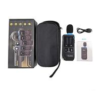 Risveglio Handheld Sound Level Meter 30-130dB, Digital Decibel Detector with for A/Weighting, LCD Curve Display & Alarm Record