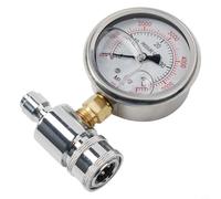 Risveglio High Pressure for Washer Gauge 0-6000 PSI, 3/8 Inch Quick for Connect Socket, Brass and for Stainless Steel Meter Pump Hose Monitoring