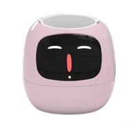 Risveglio Interactive Plant Pot with Built-in Display, Autonomous Moisture and Light Sensor, Automatic Watering Flowerpot Easy Indoor Gardening White(pink)