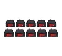 Risveglio KCD3 2 Position 3 Pin Rocker Switch 6A 250V AC Red SPST Home Appliance Power Control Industrial Machinery DIY Projects 10 Units