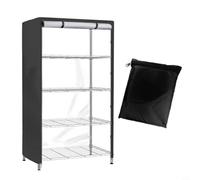 Risveglio Outdoor Storage Shelf Protector with Wind Straps, Clear View Mesh Cover 48x18x72 Inch Wire Racks