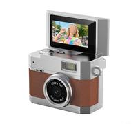 Risveglio Portable for Mini Camera with 0.96"" HD Display, for Compact Keychain Digital Cam Travel & Party, 200mAh USB- Rechargeable Pocket Device(Brown)
