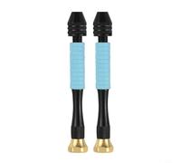 Risveglio Precision Hand Drill Set 0.3-3.4mm Capacity, Compact Aluminum Pin Vise with Anti-Slip Grip, for Woodworking Plastic Rubber Model Building DIY Crafts, 2 Pieces(blue)