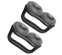 Risveglio Professional Grade BBQ Grill Cleaning Brush, Stainless Steel Bristles, for Grease Removal, Grip Handle, for Home and Commercial Use, 2pcs