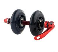 Risveglio PU Quick Release Wheel Roller for Bicycle Fork, Aluminum Alloy Front Fork Guard for Mountain Road Bikes, Smooth Pulling Roller Easy Installation Red(red)