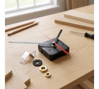 Risveglio Quiet Quartz Clock Movement Set with Mounting Accessories Craft | Silent Quartz Clock Movement Kit with Black for Red for Hands DIY Wall Clock Repair