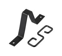 Risveglio Rain Gutter Adapter for V-Shaped Hook Hanger Downspout Connection, Black Zinc Plated Iron Hardware to Minimize Splashing, 6.2 x 2.4 Inches