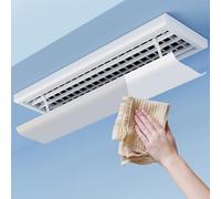 Risveglio Retractable Air Conditioner Wind Deflector, Adjustable AC Baffle Anti Direct Blowing, Wall Mount Air Guide Plate to Redirect Cold Air Flow, White 40x20cm