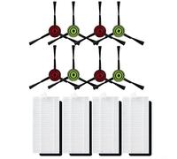 Risveglio Robot for Vacuum Cleaner Spare Parts Kit for Lubluelu SG60 SL60D, Includes 8 Side Brushes and 4 Filters, Compatible for Replacement Accessories Floor Cleaning