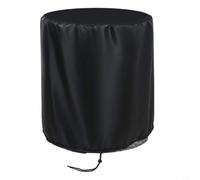 Risveglio Round Patio Bar Table Cover, 210D Oxford Waterproof Furniture Protector with Drawstring, 52x58cm for Small Outdoor Coffee Cocktail Tables, Beige(black)