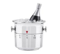Risveglio Silvery Mechanical Wind Up Timer Bucket Shape 60 Min Scale Kitchen Tea Brewing Study