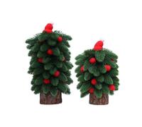 Risveglio Small Artificial Christmas Tree, DIY Desktop Decoration with | for Compact for Mini Xmas Tree Shelf, Lightweight Plastic Holiday Ornament 26cm