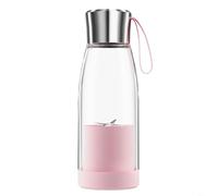 Risveglio Small Rechargeable Juicer Cup, 450ml Portable Juice Extractor with 1500mAh Battery, USB Fast Charging Mixer Smoothies and Protein Shakes, Travel, Office and Gym, White(Pink)