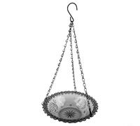 Risveglio Solar Bird Bath with Fountain, 25cm Metal Outdoor Water Feature, Solar Powered Garden Decor Birds(Gray)