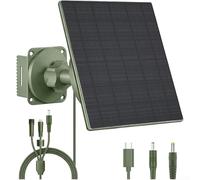 Risveglio Solar Panel Kit with 5200mAh for battery IP66 Waterproof Solar Charging System 6V 12V USB C DC Output for Security Camera for Outdoor Power Supply
