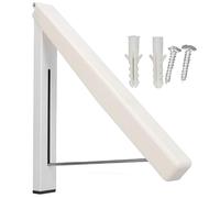 Risveglio Space Saving Wall Mounted Clothes Hanger, Retractable Aluminum | Alloy Drying Rack, Foldable Telescopic Rail for Laundry Bedroom Outdoor Use White
