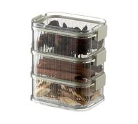 Risveglio Stackable Transparent Sealed Storage Container 3 4 5 Tier ABS Spice Jar Box Airtight Freshness Keeper(A)