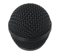 Risveglio Steel for Replacement Microphone Mesh Head Beta 58A 58 87A, 4 Pack Metal Mic Grille with Built-in Foam, Protective Screen 31mm Thread Silver(Black)