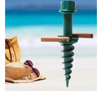 Risveglio Swivel Beach Umbrella Holder with Threaded Sand Anchor, Adjustable Outdoor Umbrella Base for Garden Patio, Green