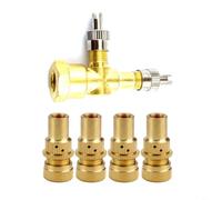 Risveglio TPMS Valve Tee Adapter 3 Way Metal with 4Pcs Air Release Valves for Car Motorcycle(A)