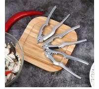 Risveglio Versatile Seafood Tool Set, Zinc Alloy Crab Pliers Nut Cracker and Scissors -in-One, Comfortable Grip Clam Lobster, Silver 14cm