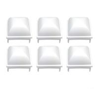 Risveglio White PP Pool Fence Post Covers for 1.5 Inch Square Posts, Above Ground Pool Cap for Kayak JW Esther Williams, 6 Pcs(6pcs)
