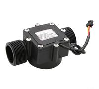 Risveglio ZJ-DN32 DN32 Water Flow Sensor 1.25 Inch Interface 2-120L/min for Range Hall Effect Liquid Flow Meter Farm Irrigation 3.5-24V DC Black