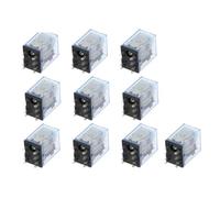 RISWEKFW 10pcs MY2P HH52P MY2NJ Relay Coil General DPDT Micro Mini Electromagnetic Relay Switch with LED AC 110V 220V 380V DC 12V 24V 36V(AC 36V)