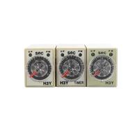 RISWEKFW 1pcs Power-on Delay Timer H3Y-4 220VAC Time Relay 3S 5S 10S 30S 60S 5M 10M 30M 60M 14Pin Small Adjustable with base Socket PYF14A(0-5S)