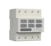 RISWEKFW 3 Phase 3P+N Din rail Voltmeter Ammeter adjustable Over and Under Voltage current limit protection Monitor Relays Protector(63A With N 3X220V)