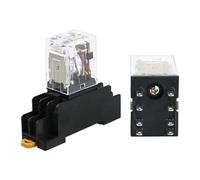 RISWEKFW 5Pcs MY2P HH52P MY2NJ Relay Coil General DPDT Micro Mini Electromagnetic Relay Switch with LED AC 110V 220V DC 12V 24V 36V(AC (5Pcs),36V With Base)