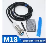 RISWEKFW M18 10M Infrared Switch Sensor Diffuse Reflection Mirror Reflection DC Three Wire NPN Normally Open PNP(Specular 10m,NPN NC)