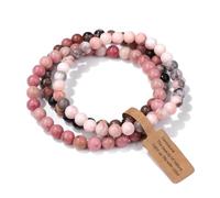 Risyfjew - 3pcs Healing Crystal Bracelets for Women 8mm Natural Stones Amethyst Beaded Stretch Bracelet Jewelry Gift, 19cm, beading bead, No gemstones.